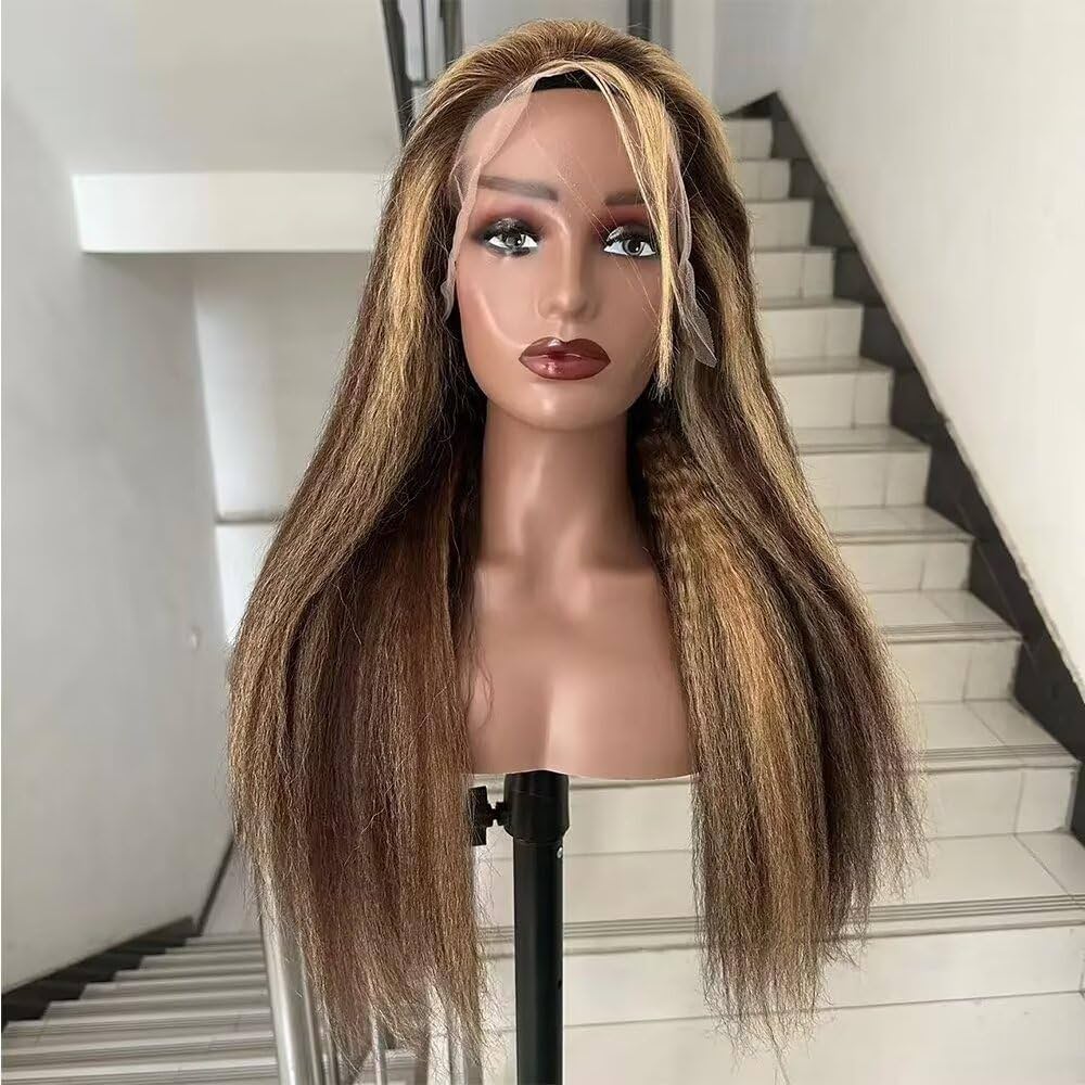 Amazon.com : Highlight Yaki Wig Kinky Straight Human Hair #4